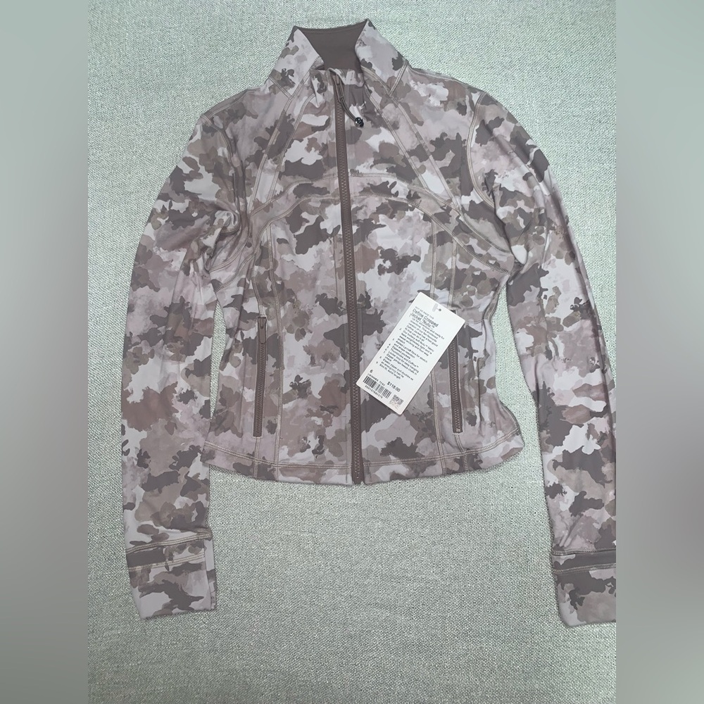 Lululemon NWT Define Cropped Jacket Nulu 6 Thawed Camo Warm Ash Grey Multi
